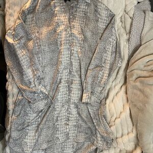 Grey Snakeskin Shirt Dress